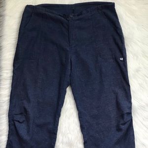 Patagonia blue Rhythm Hemp blend Capris large